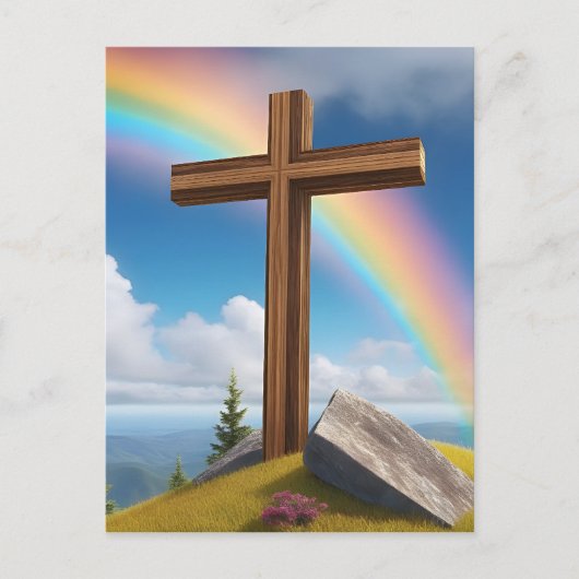 Osterrainbogen, AI-generiert, Postkarte (Vorderseite)