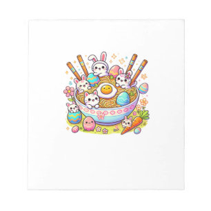 Osterramen-Katzen Cute Anime Frohen Ostertag Frau Notizblock