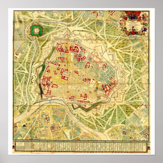 " Österreich: 1710 Wien - Steinhausen Stadtplan Poster (Vorne)