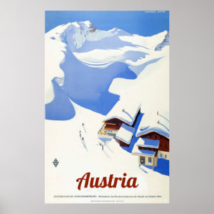" Österreich: 1940er/heute  Winterurlaub Reise  Poster
