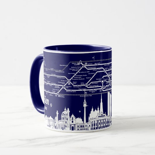 " Österreich: 1978/heute Wien - U Bahn Plan... Tasse (Vorderseite Links)