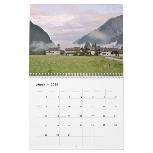 Österreich, 2016 kalender (Mär 2026)