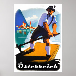 " Österreich: 2021/heute - Vintage Sommer Reise Poster