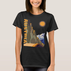 Österreich Alpen Berg Sonne Retro Reise T-Shirt