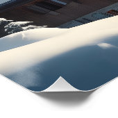 Österreich Alpen Chalets Reiseplakat Poster (Ecke)
