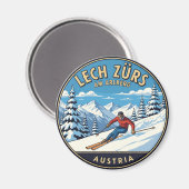 Österreich Arlberg Skier Skiing Magnet (Vorderseite/Rückseite)