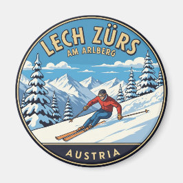 Österreich Arlberg Skier Skiing Magnet