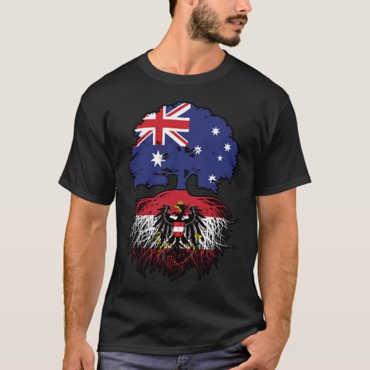 Österreich Australien Tree Roots T-Shirt (Vorderseite)