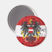 Österreich Austria Flagge - Geschenk Magnet (Vorderseite/Rückseite)