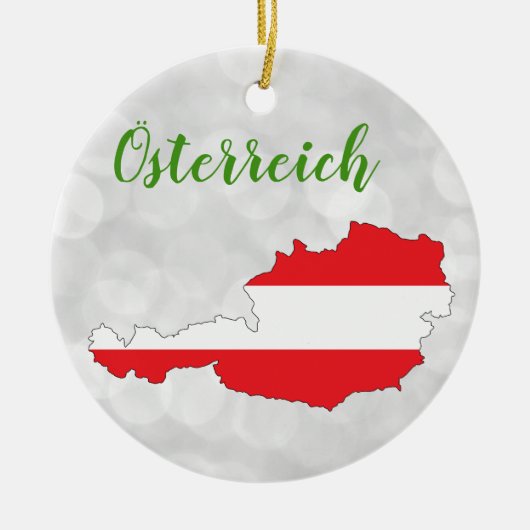 Österreich Austrian Flag Map Keramik Ornament (Vorne)