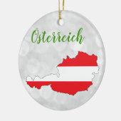 Österreich Austrian Flag Map Keramik Ornament (Links)