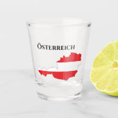 Österreich Austrian Flag Map Schnapsglas (Vorderseite)
