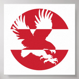 Österreich Black Eagle Österreichische Tierflagge Poster