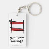 Österreich-Bürsten-Flagge Schlüsselanhänger (Rückseite)