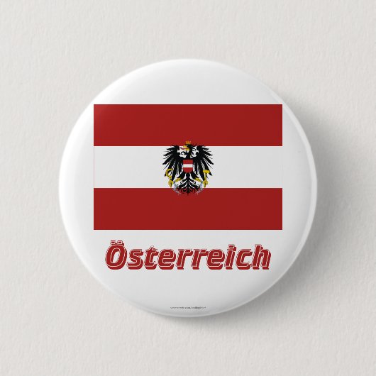 Österreich Dienstflagge MIT deutschem Namen Button (Vorderseite)