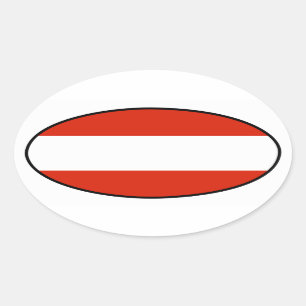 Österreich-Euro-Aufkleber Ovaler Aufkleber
