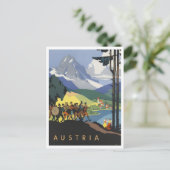 Österreich Farbenfrohe Retro Inspiriert Postkarte (Stehend Vorderseite)
