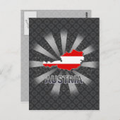 Österreich Flag Map 2.0 Postkarte (Vorne/Hinten)