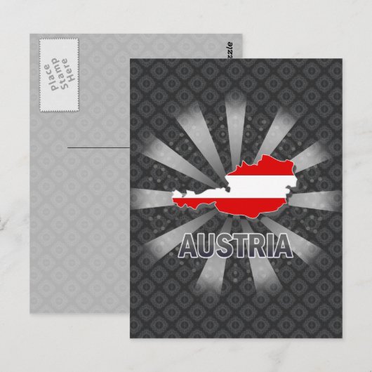 Österreich Flag Map 2.0 Postkarte (Vorne/Hinten)