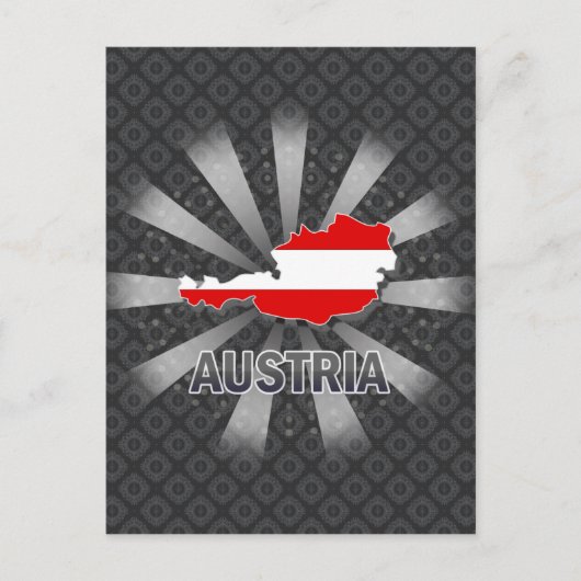Österreich Flag Map 2.0 Postkarte (Vorderseite)