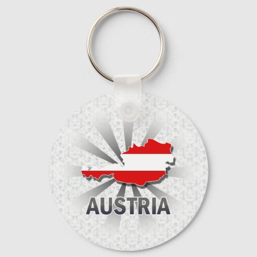 Österreich Flag Map 2.0 Schlüsselanhänger (Vorderseite)