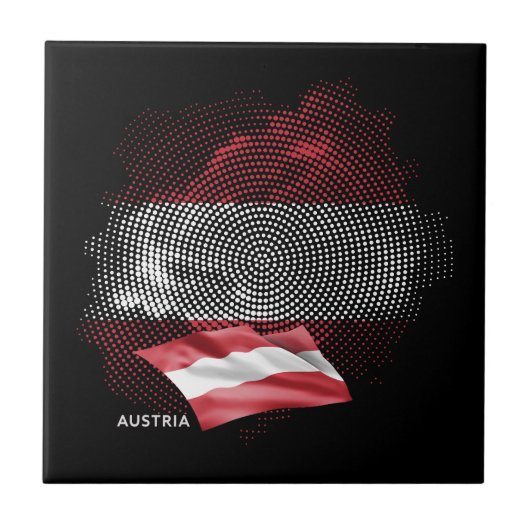 Österreich-Flagge Fliese (Vorderseite)