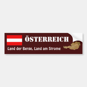 Österreich-Flagge + Karten-Autoaufkleber Autoaufkleber