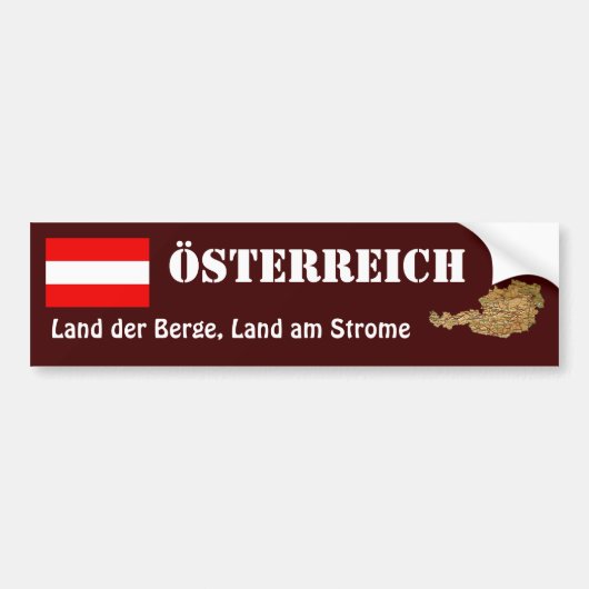 Österreich-Flagge + Karten-Autoaufkleber Autoaufkleber (Vorne)