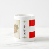 Österreich-Flagge + Karten-Tasse Kaffeetasse (Mittel)