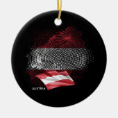 Österreich-Flagge Keramik Ornament (Vorne)