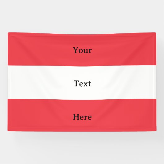 Österreich-Flagge mit benutzerdefiniertem Text Banner (Horizontal)