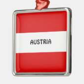 ÖSTERREICH:Flagge Österreichs Silbernes Ornament (Links)