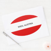 ÖSTERREICH: Flagge Österreichs - Wien Ovaler Aufkleber (Umschlag)