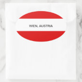 ÖSTERREICH: Flagge Österreichs - Wien Ovaler Aufkleber (Tasche)