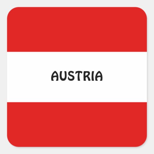 Österreich, Flagge Quadratischer Aufkleber (Vorderseite)