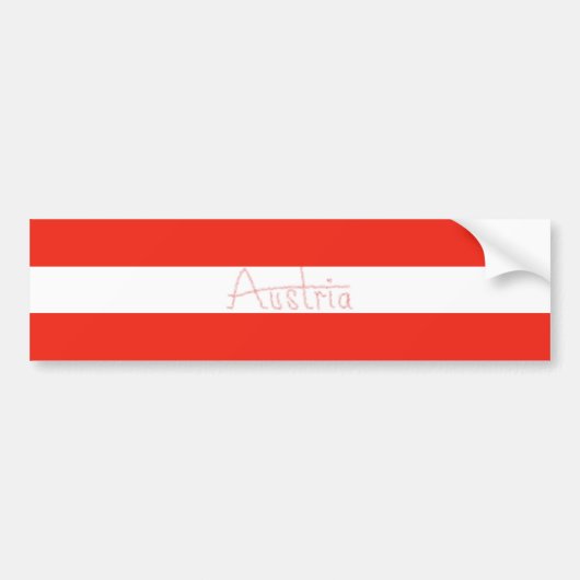 Österreich - Flagge und Skript Autoaufkleber (Vorne)