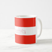 Österreich - Flagge und Skript Kaffeetasse (VorderseiteRechts)