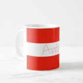 Österreich - Flagge und Skript Kaffeetasse (Vorderseite Links)