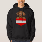 Österreich Flagge Vizsla Hund In Tasche Hoodie (Vorderseite)
