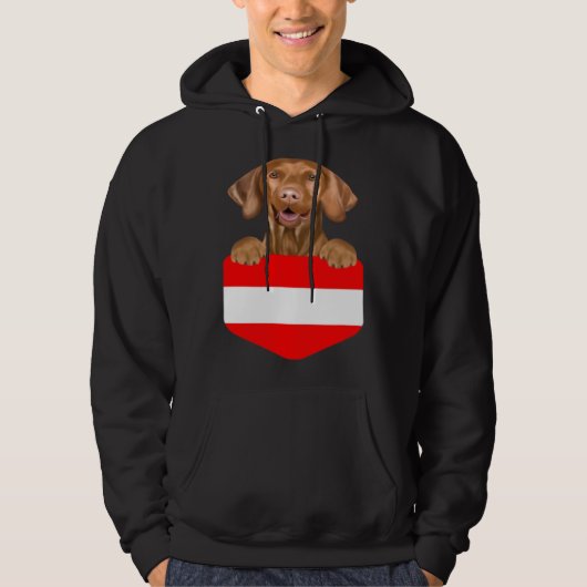 Österreich Flagge Vizsla Hund In Tasche Hoodie (Vorderseite)