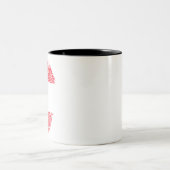 Österreich Flaggen-Fingerabdruck Land-Kennziffer Zweifarbige Tasse (Mittel)
