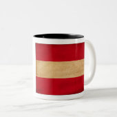 Österreich-Flaggen-Tasse Zweifarbige Tasse (VorderseiteRechts)
