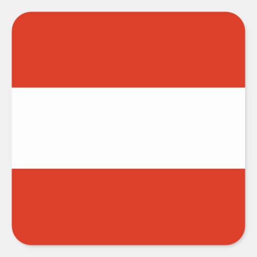 Österreich Flaggenaufkleber Quadratischer Aufkleber (Vorderseite)