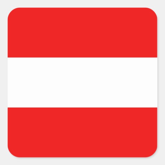 Österreich Flaggenaufkleber Quadratischer Aufkleber (Vorderseite)