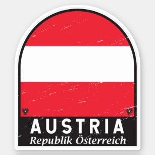 Österreich-Flaggenemblem gestört Vintag Aufkleber