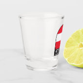 Österreich-Flaggenemblem gestört Vintag Schnapsglas (Links)