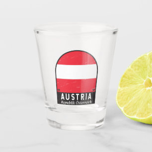 Österreich-Flaggenemblem gestört Vintag Schnapsglas