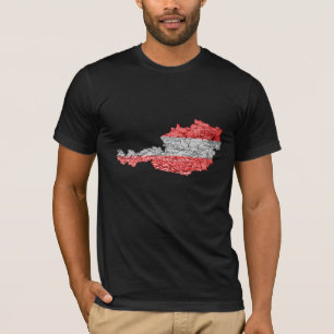 Österreich Flaggenfarben Karte T-Shirt