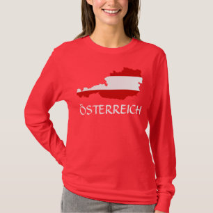 Österreich Flaggenkarte "Österreich" Long Sleeve T T-Shirt