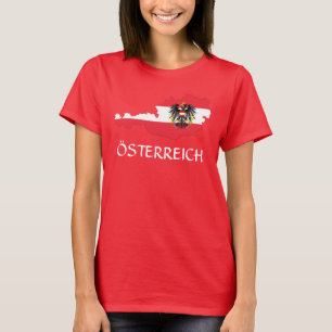 Österreich Flaggenkarte "Österreich" T - Shirt